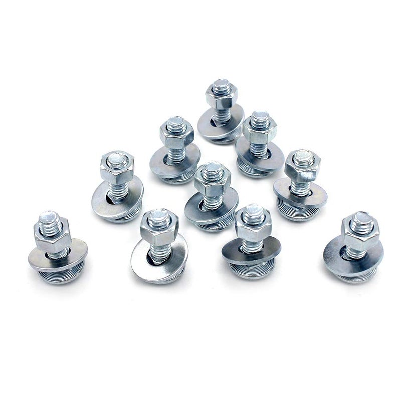 Fullerkreg (10 pc) 1/4-20 x 5/8"" Long Square-Neck Carriage Bolts Set w/Nuts & Washers,Zinc-Plated,Carbon Steel Grade 2,by Fullerkreg - Image 3